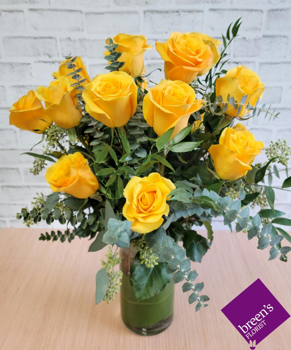 Yellow Roses in Houston - Show You Care With 18 Yellow Roses! | Breen's ...