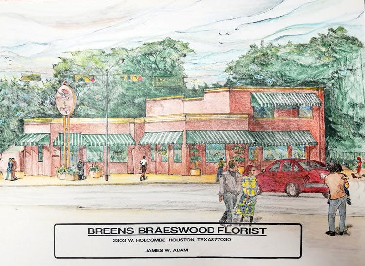 An early artist's rendering of a then-unbuilt Breen's location, circa 1990